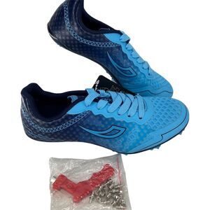 Shenya Unisex Track & Field Spikes Blue Sprint Running Shoes Size 35 US 4 New